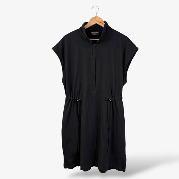 Bernardo Black Ponte Knit Drawstring Dress Size XL Travel Collection Casual - Picture 1 of 13